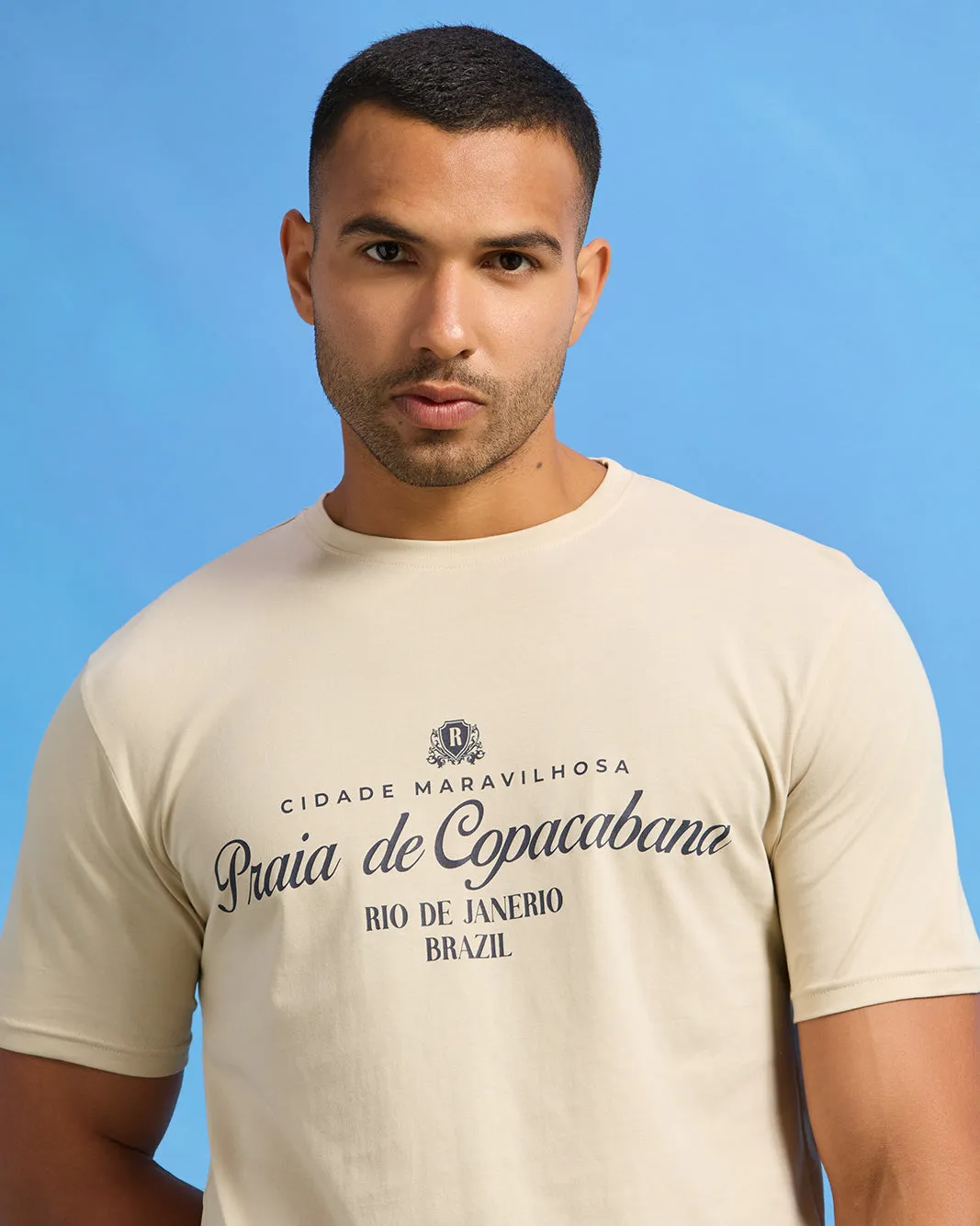 Men Beige Graphic T-Shirt sold by Redtag product image thumbnail 4