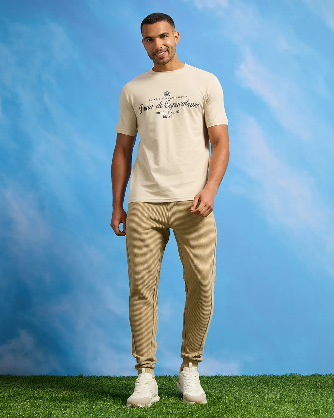 Men Beige Graphic T-Shirt sold by Redtag product image thumbnail 2