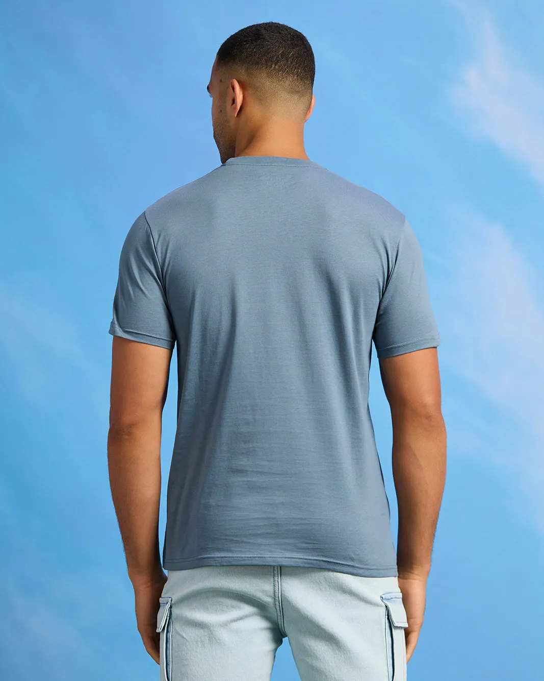 Men Blue Graphic T-Shirt sold by Redtag product image thumbnail 3