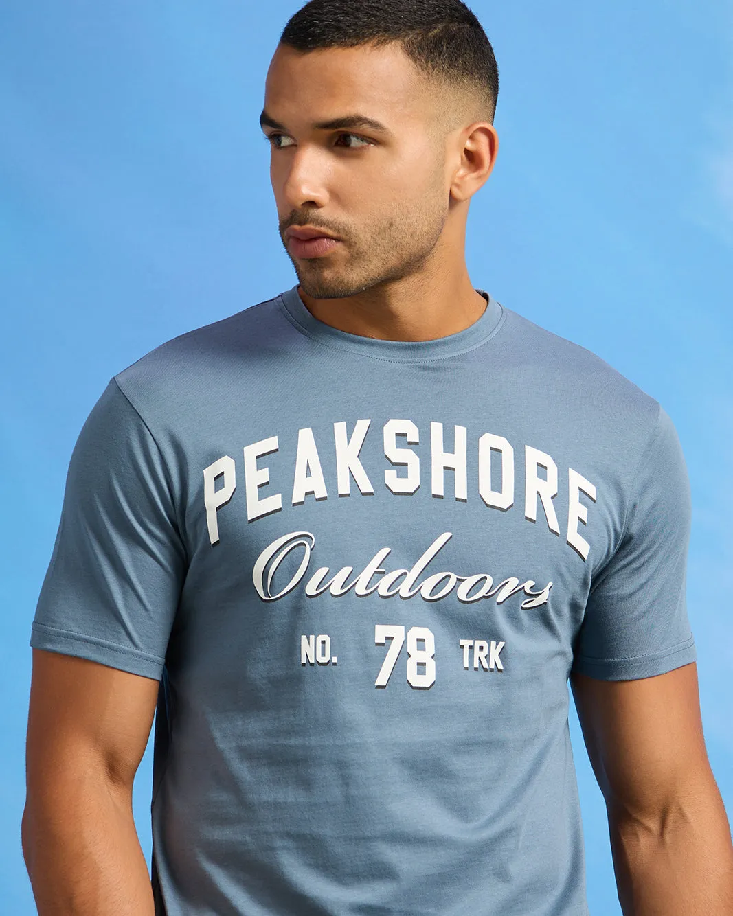 Men Blue Graphic T-Shirt sold by Redtag product image thumbnail 4