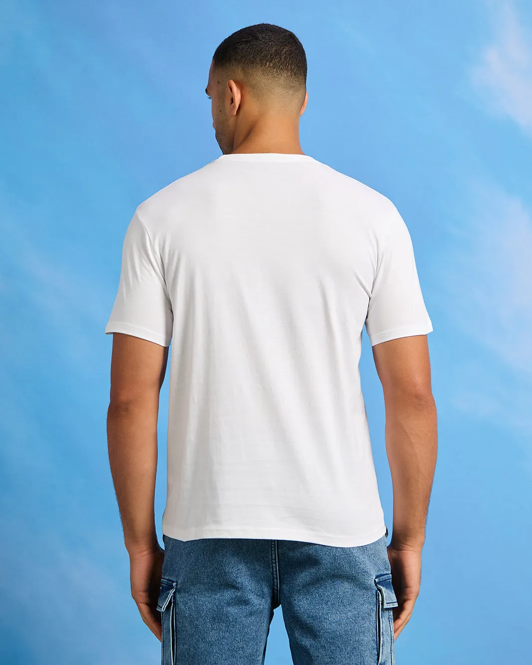 Men White Graphic T-Shirt sold by Redtag product image thumbnail 3
