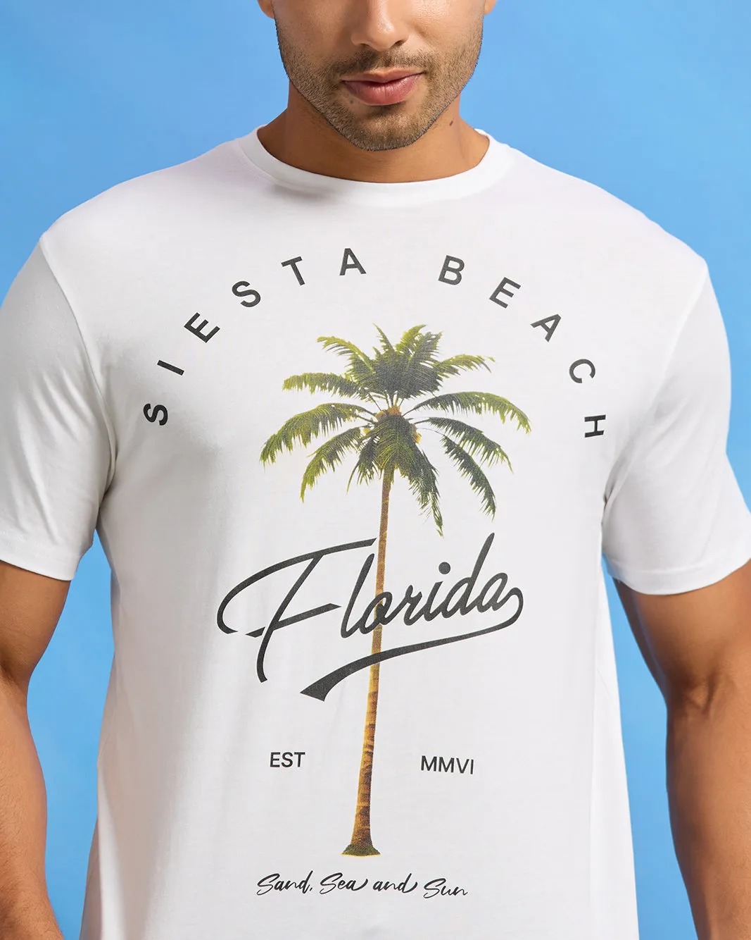 Men White Graphic T-Shirt sold by Redtag product image thumbnail 4