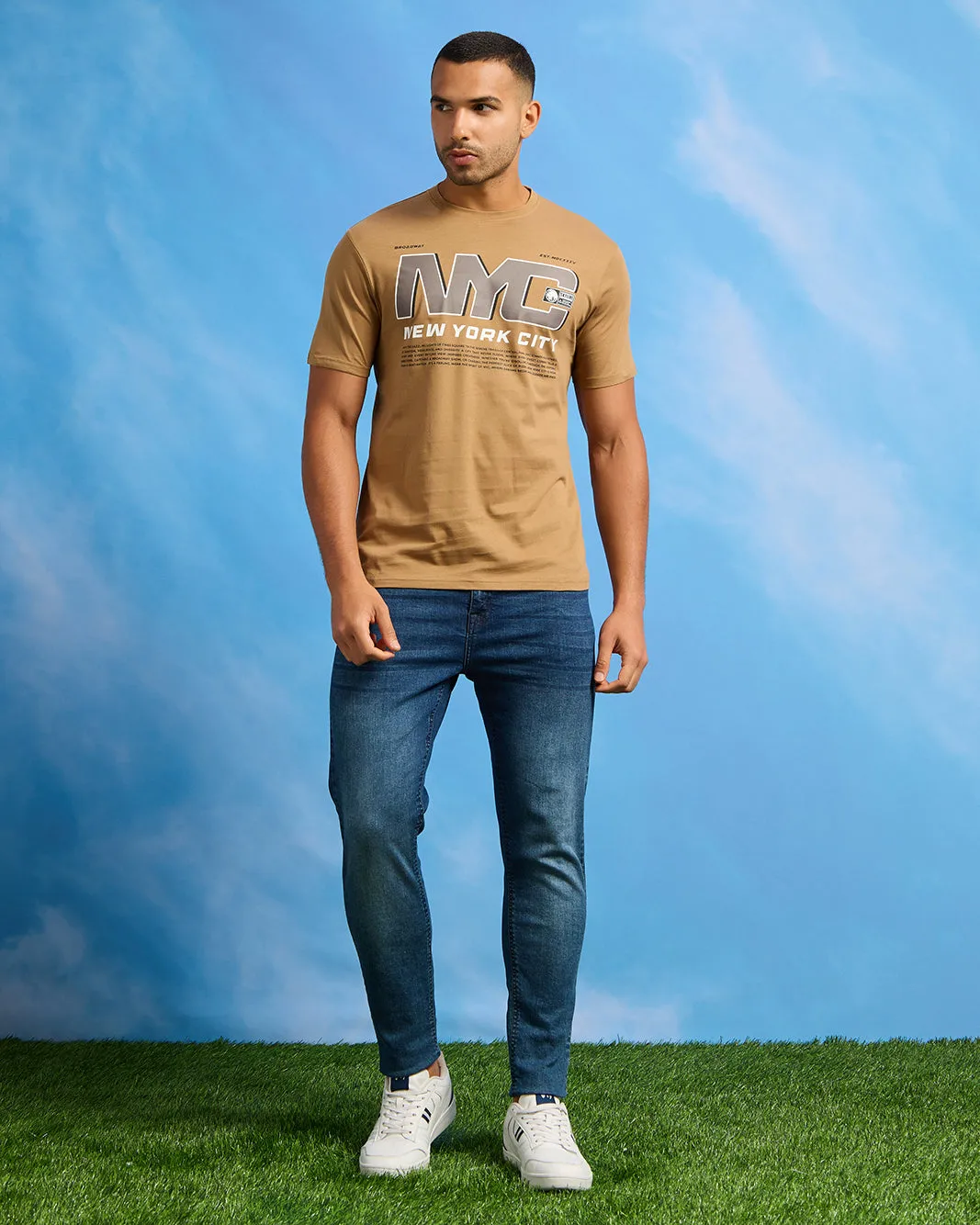 Men Mustard Graphic T-Shirt sold by Redtag product image thumbnail 2