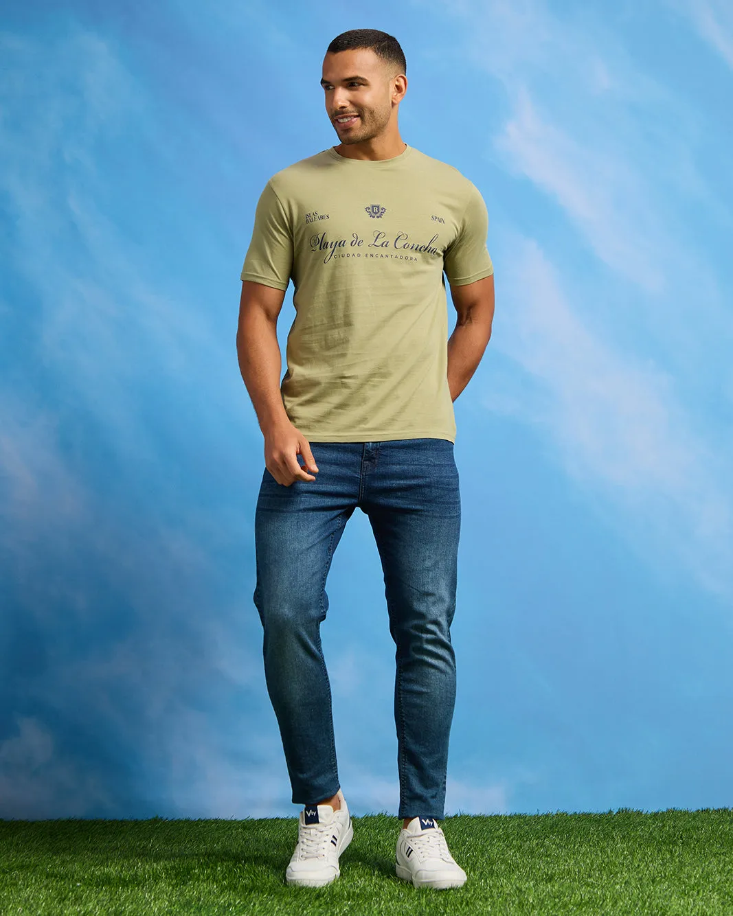 Men Green Graphic T-Shirt sold by Redtag product image thumbnail 2