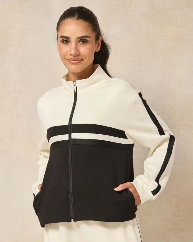 Women Ivory Panel Detail Active Sweatshirt sold by Redtag
