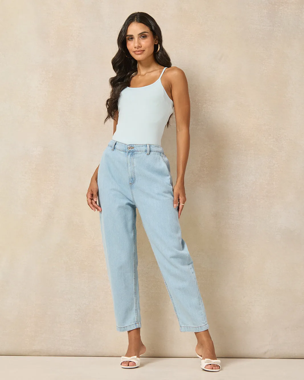 Women Blue Plain Strappy Vest sold by Redtag product image thumbnail 2