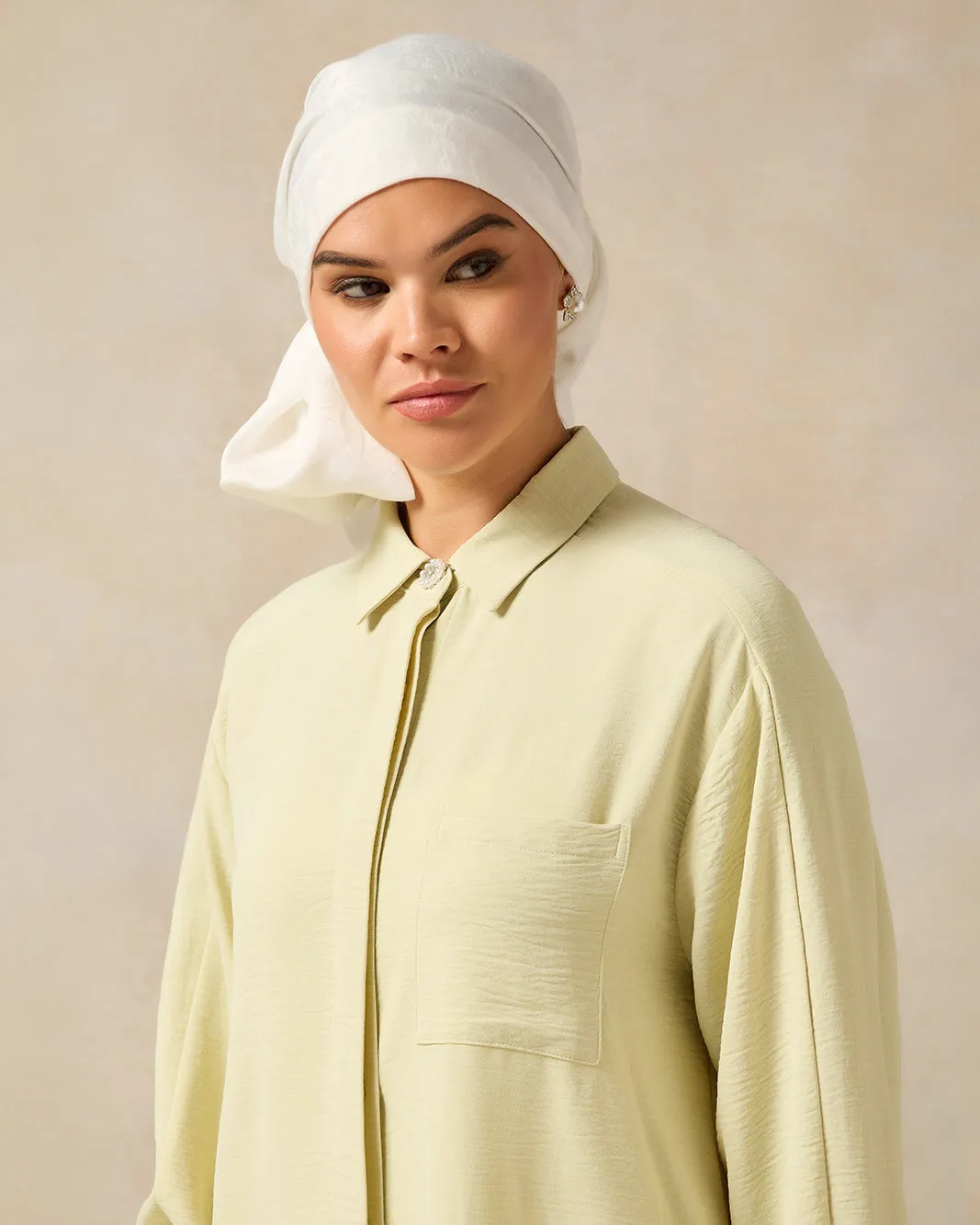 Women Green Long Sleeve Front Button Detail Collar Shirt sold by Redtag product image thumbnail 4