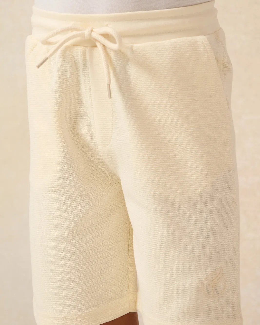 Boys Cream Waffle Shorts sold by Redtag product image thumbnail 4