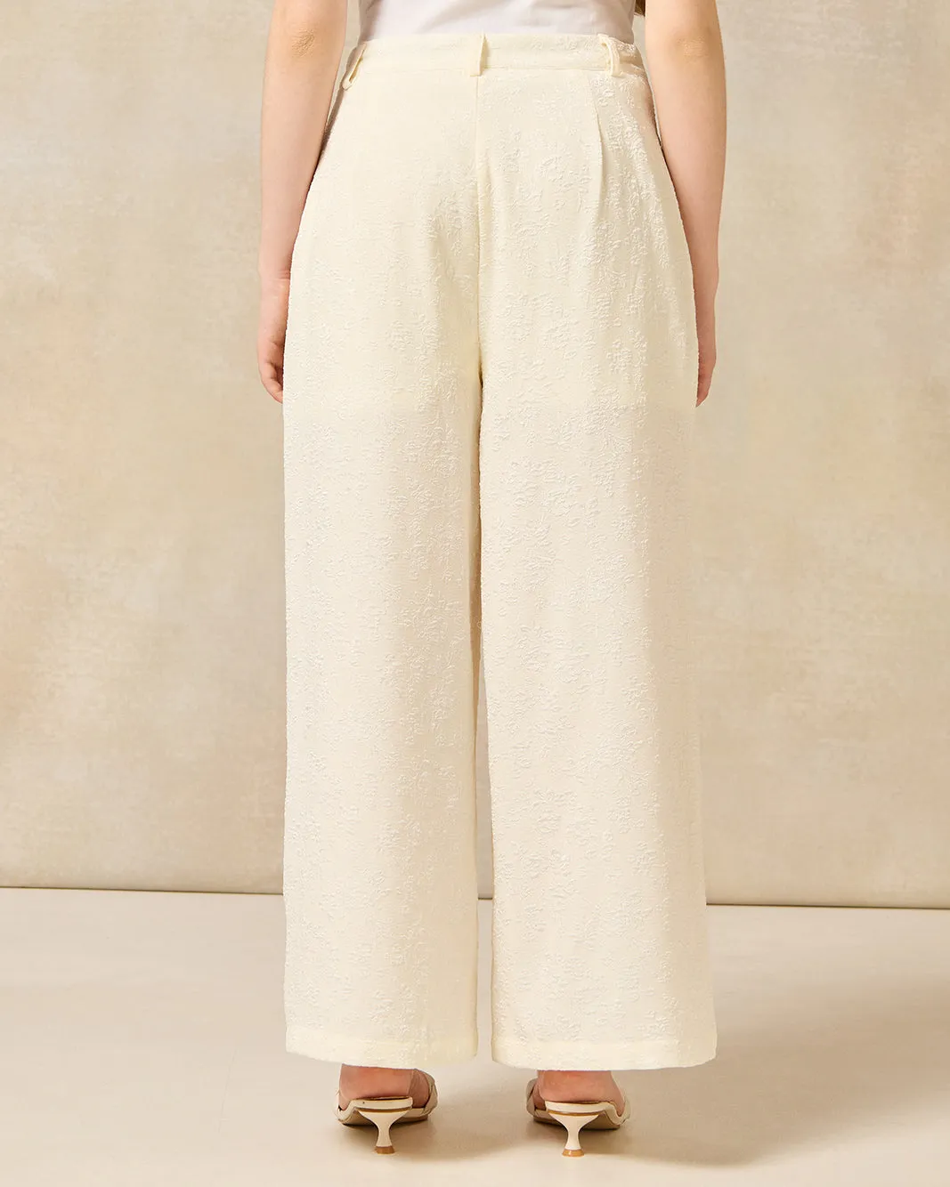 Senior Girls White Jacquard Trouser sold by Redtag product image thumbnail 3