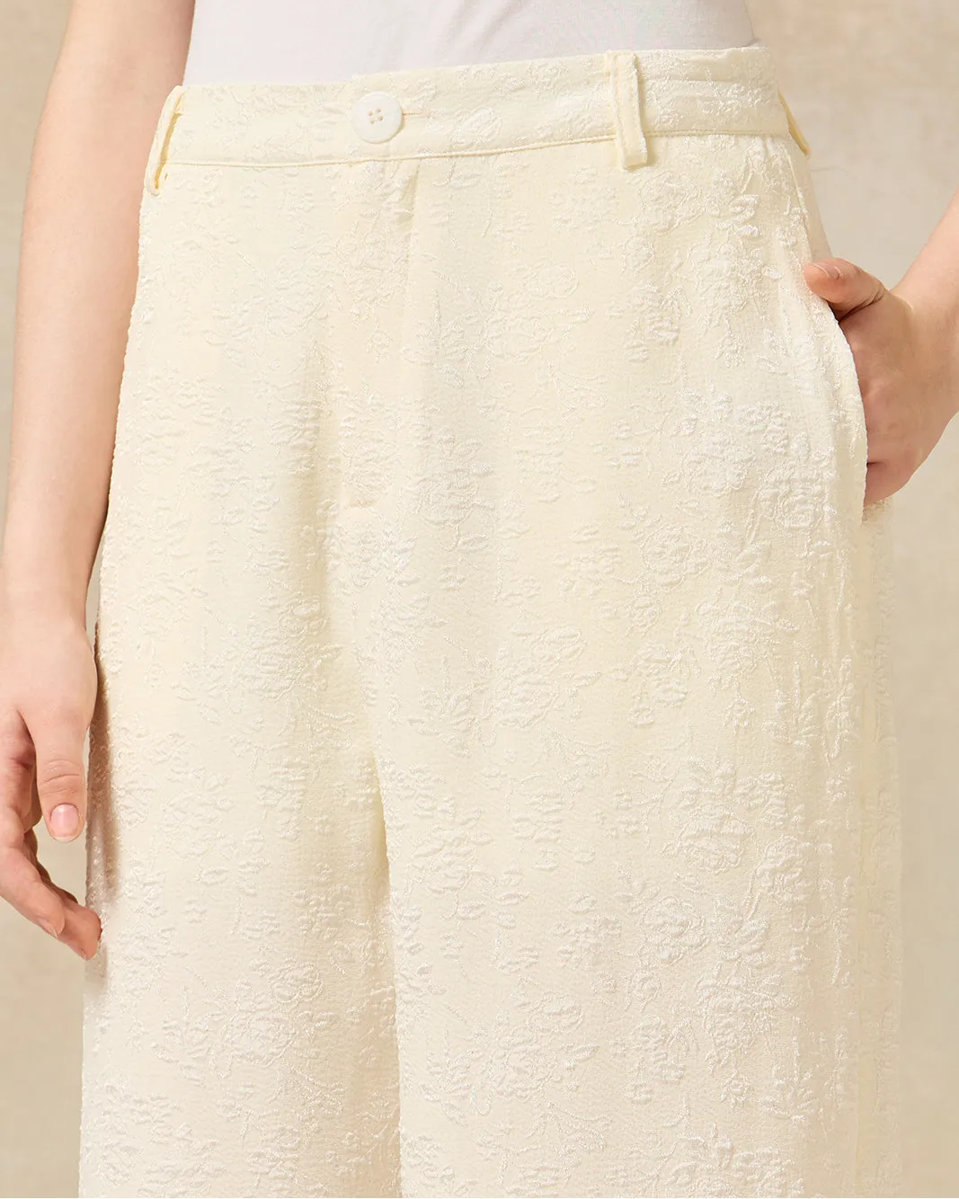 Senior Girls White Jacquard Trouser sold by Redtag product image thumbnail 4