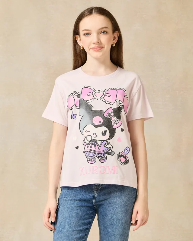 Senior Girls Purple Kuromi Boxy T-Shirt sold by Redtag