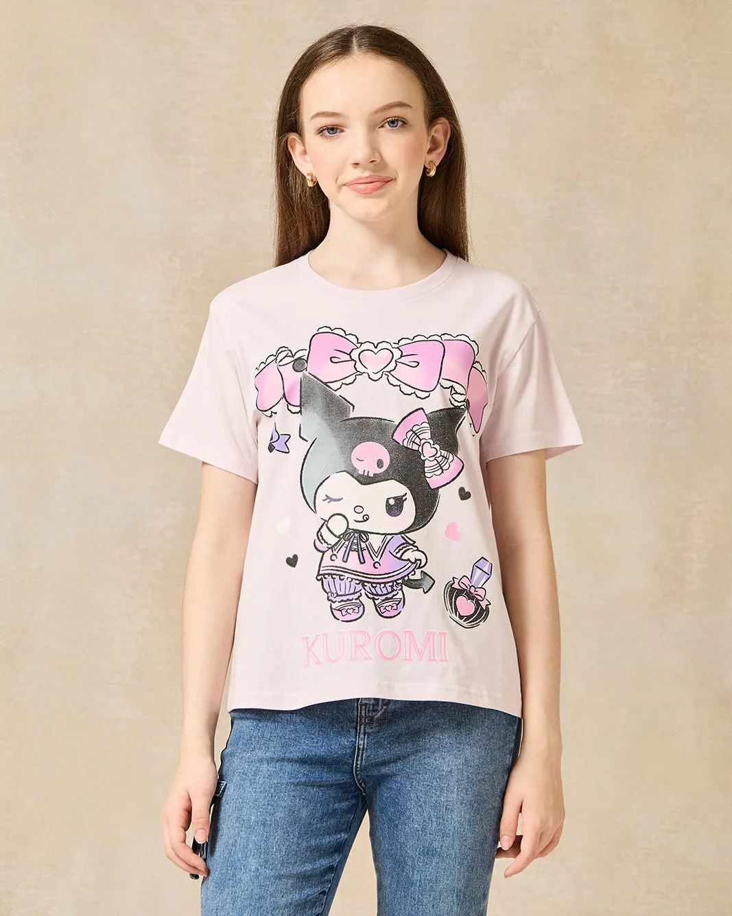 Senior Girls Purple Kuromi Boxy T-Shirt sold by Redtag