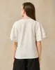 Senior Girls White Ruffled Sleeve Embellished With Flower Top sold by Redtag