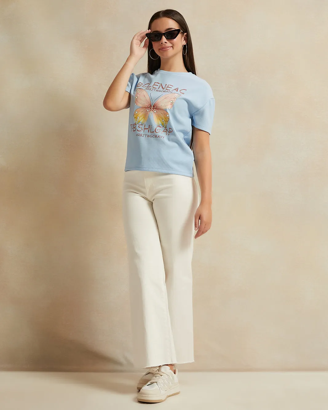 Senior Girls Blue Embellished Top sold by Redtag product image thumbnail 2