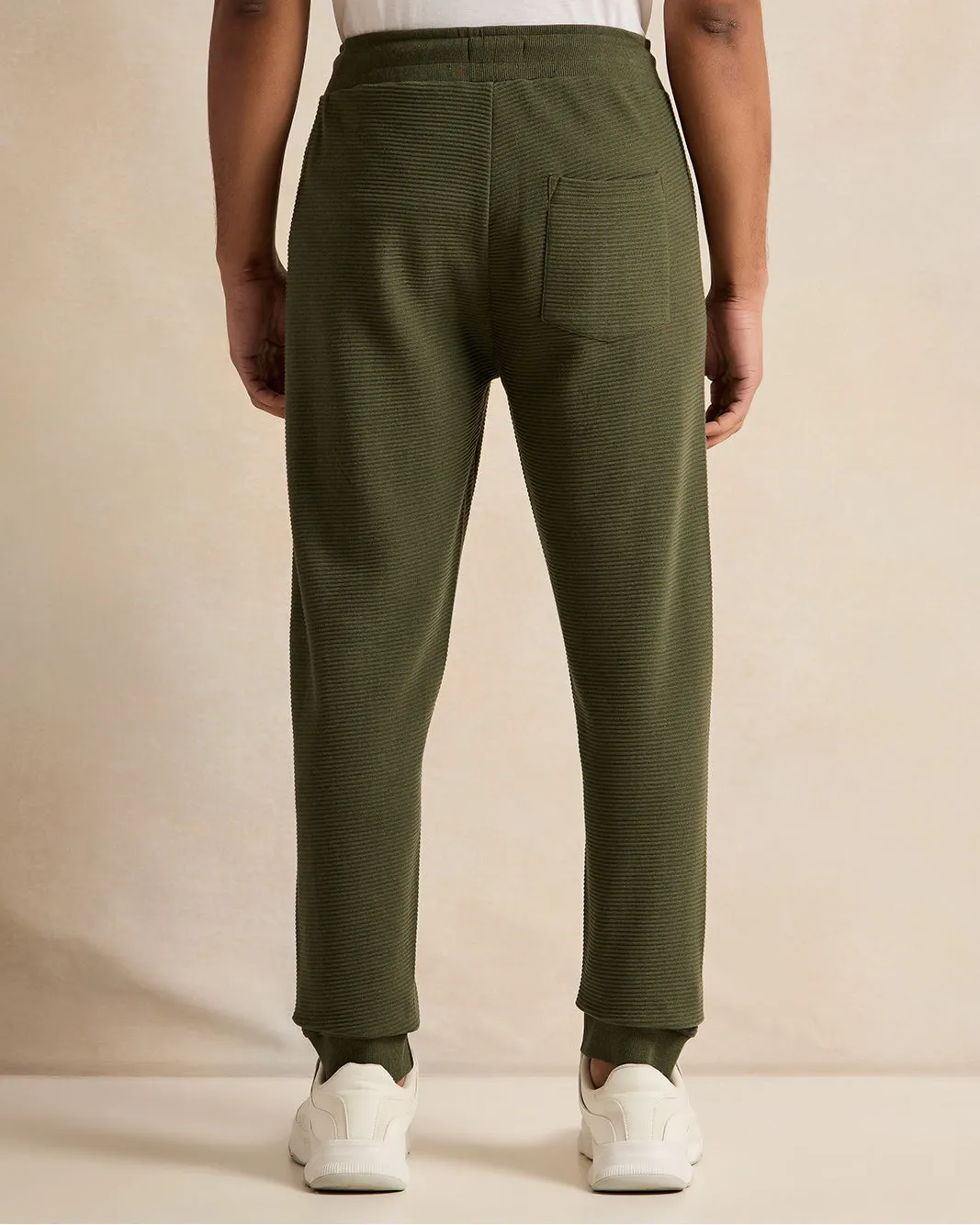 Men Olive Jacquard Active Pants sold by Redtag product image thumbnail 3