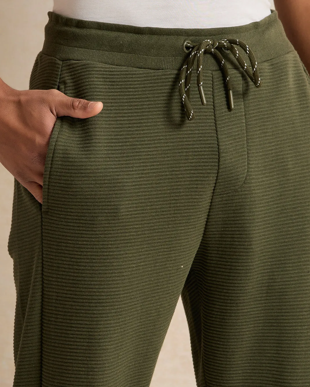 Men Olive Jacquard Active Pants sold by Redtag product image thumbnail 4