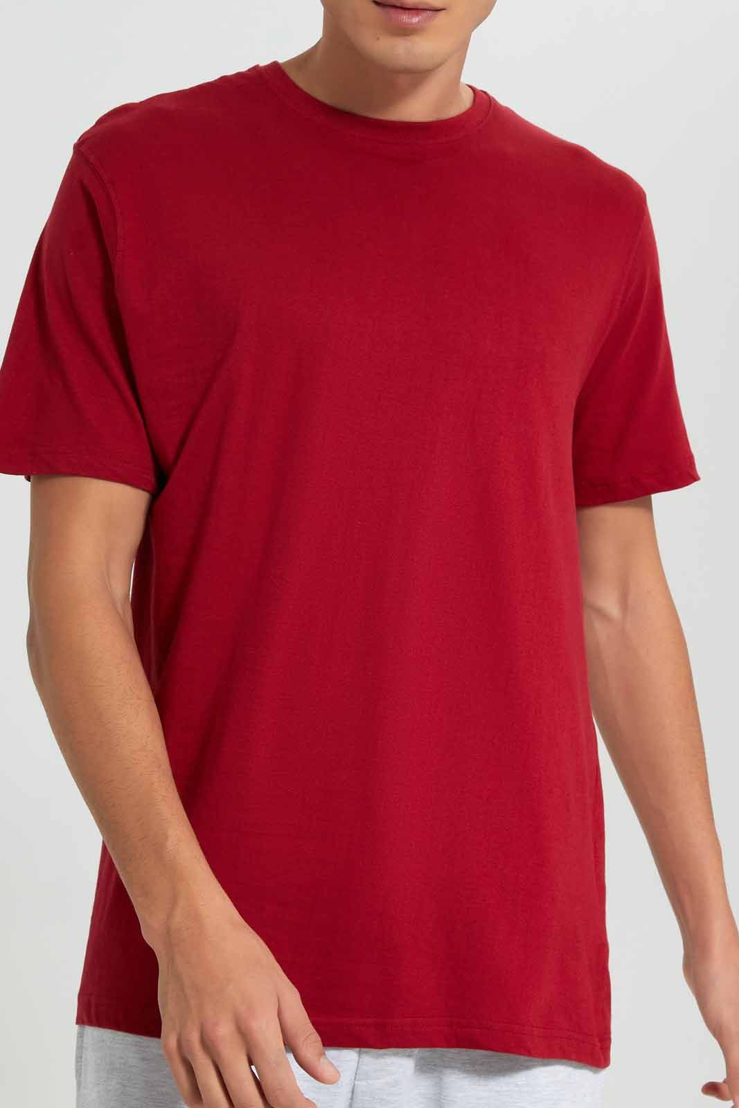 Red Basic Crew Neck T-Shirt sold by Redtag product image thumbnail 3