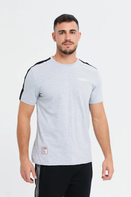 Men Grey Back Print Active T-Shirt sold by Redtag