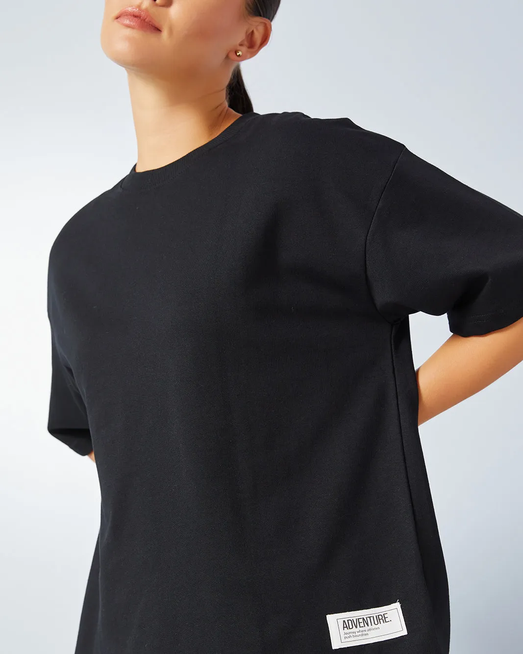 Women Black Solid Active Shirt sold by Redtag product image thumbnail 4