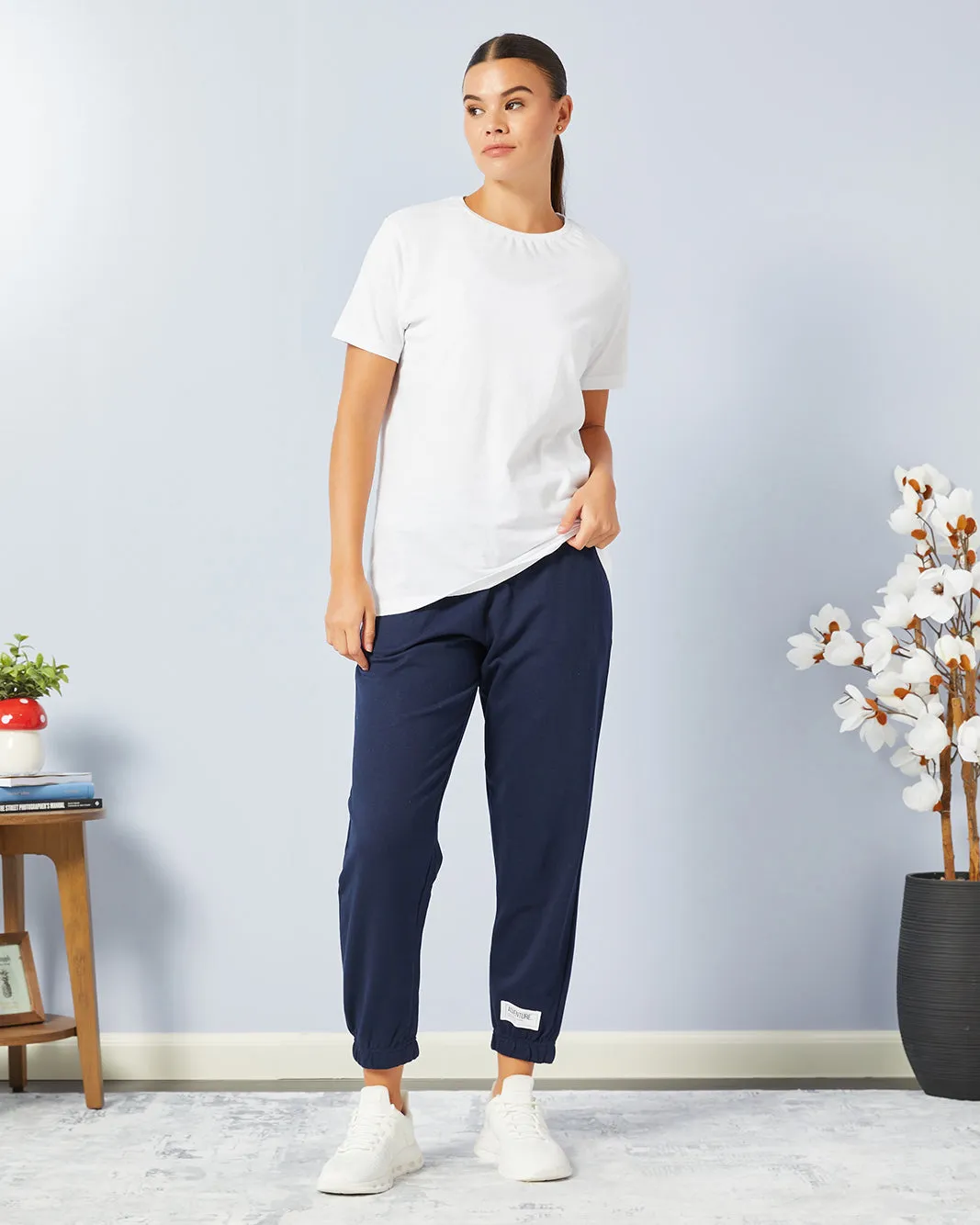 Women Navy Solid Active Pants sold by Redtag product image thumbnail 2