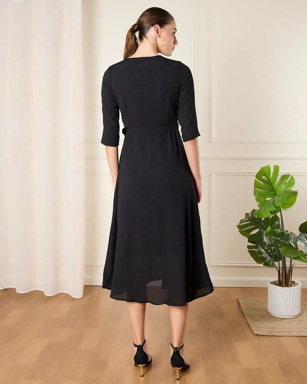 Women Black Midi Casual Dress sold by Redtag product image thumbnail 3