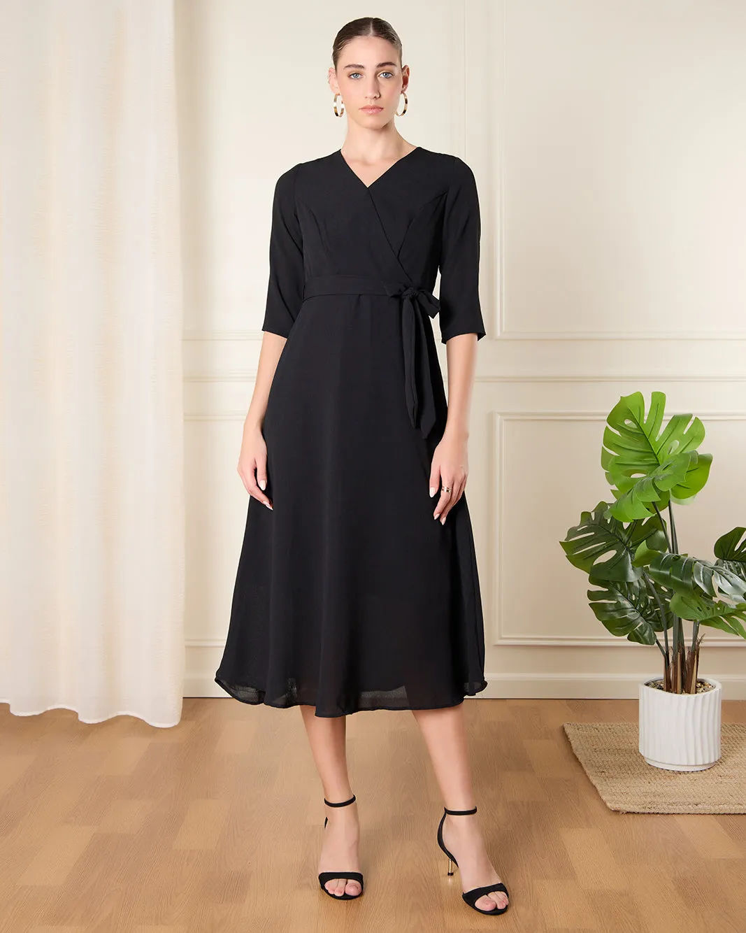 Women Black Midi Casual Dress sold by Redtag