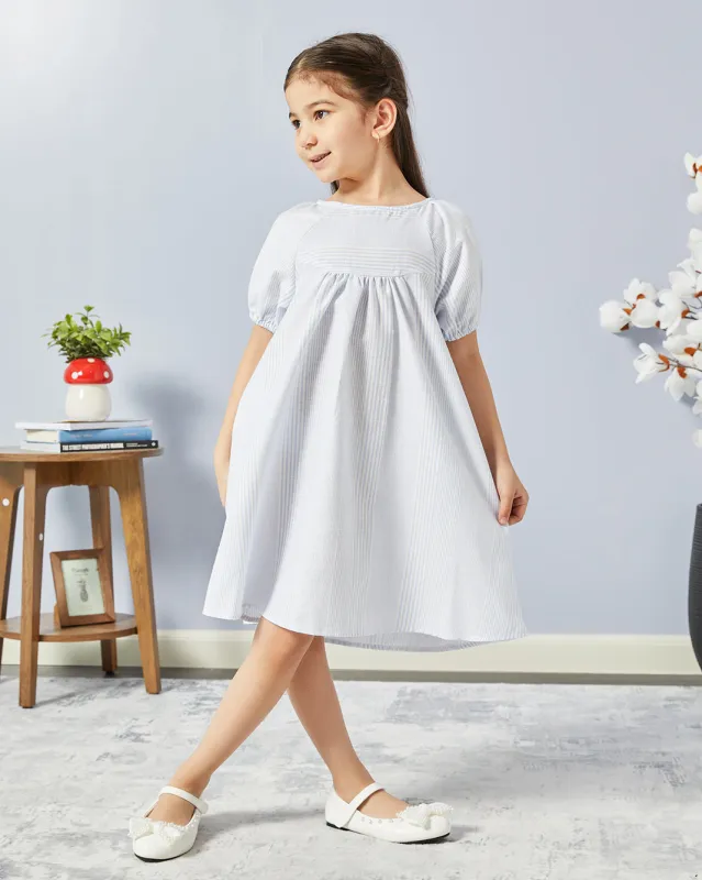 Girls Blue Embellished Casual Dress sold by Redtag