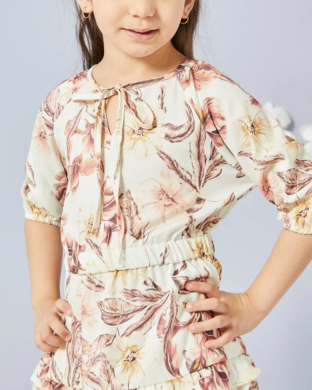 Girls White Floral Print Casual Dress sold by Redtag product image thumbnail 4