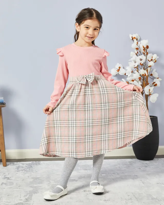 Girls Pink Dress With Stockings sold by Redtag