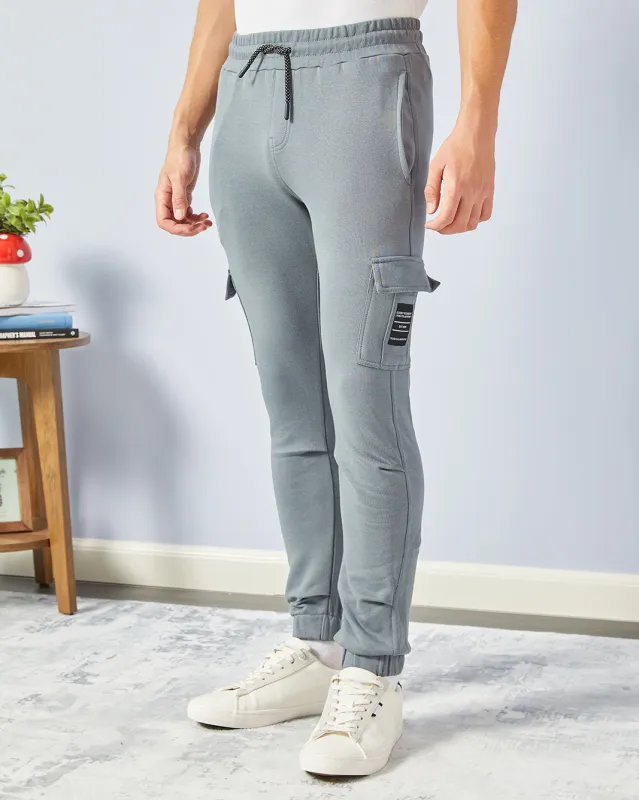 Senior Boys Blue Cargo Pocket Track Pants sold by Redtag