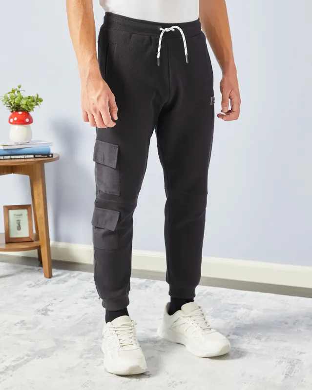 Senior Boys Black Pique Track Pants sold by Redtag