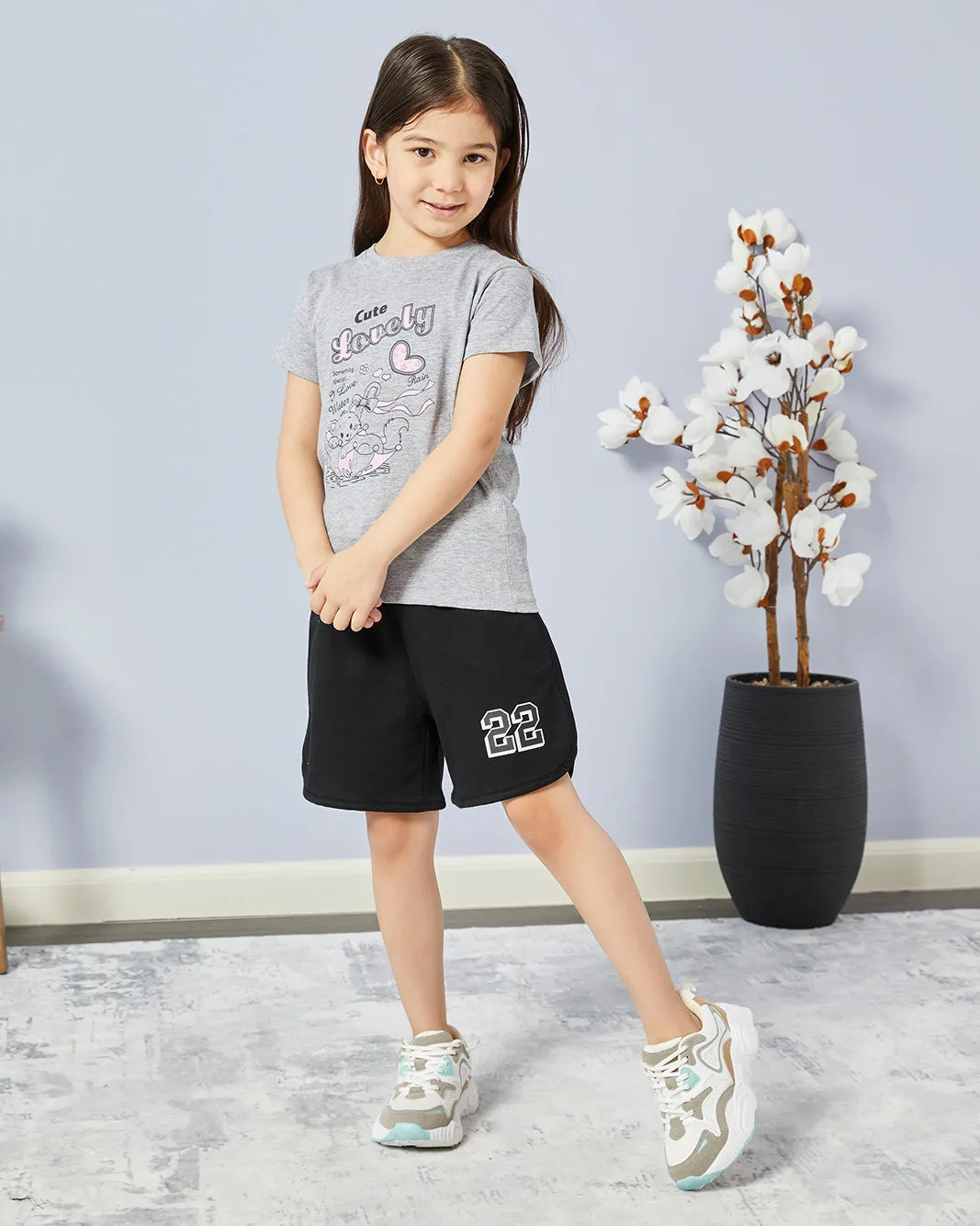 Girls Black Printed Shorts sold by Redtag product image thumbnail 2