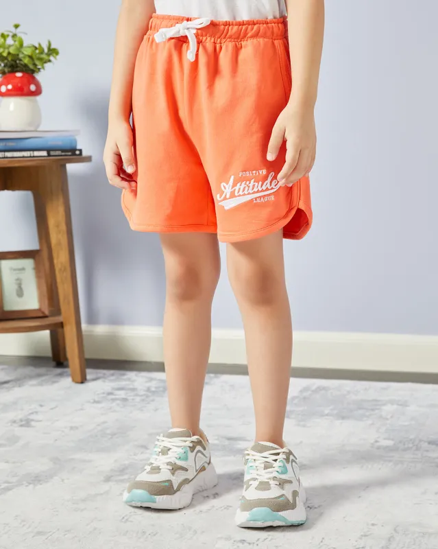 Girls Orange Printed Shorts sold by Redtag