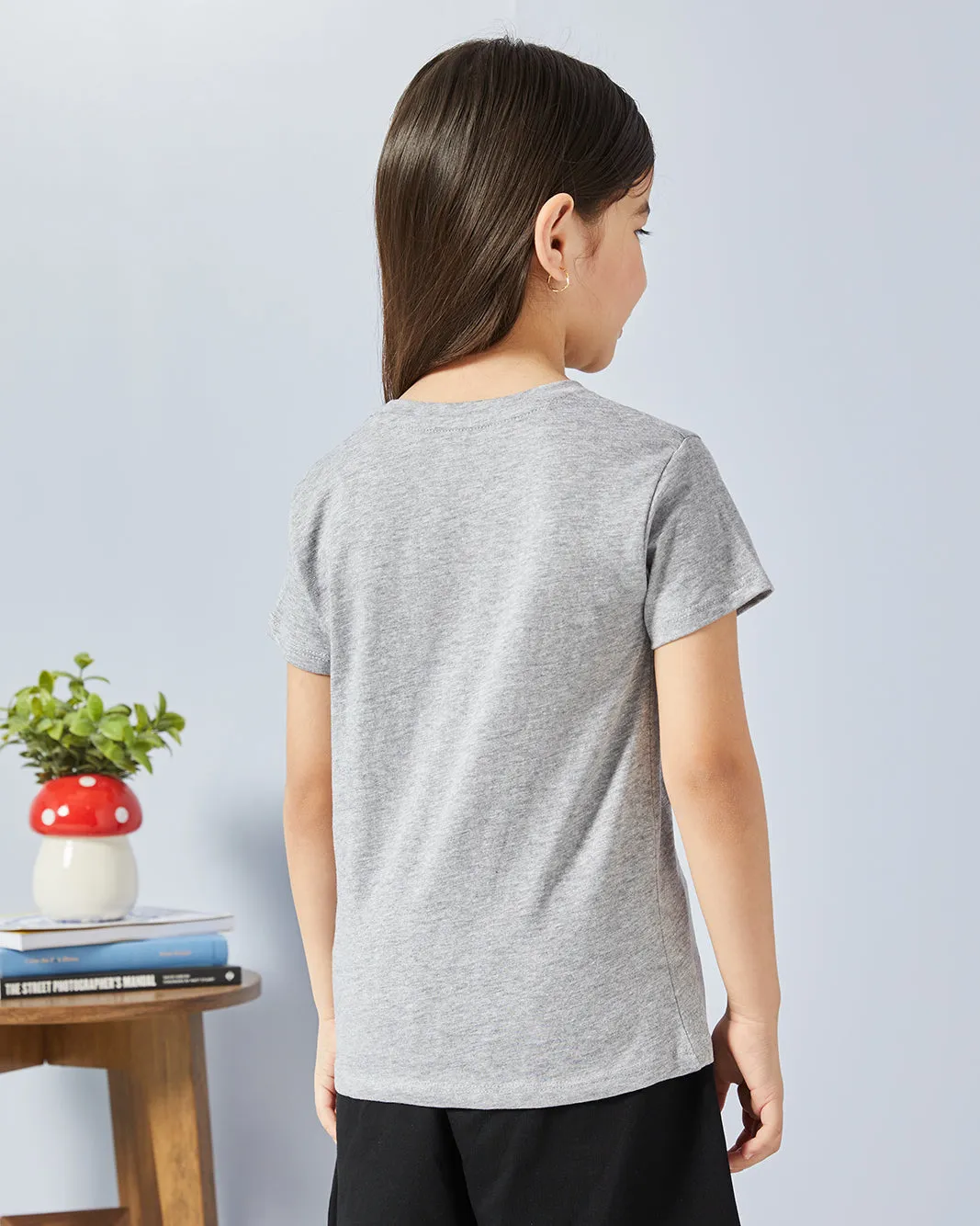 Girls Grey Printed Casual T-shirt sold by Redtag product image thumbnail 3