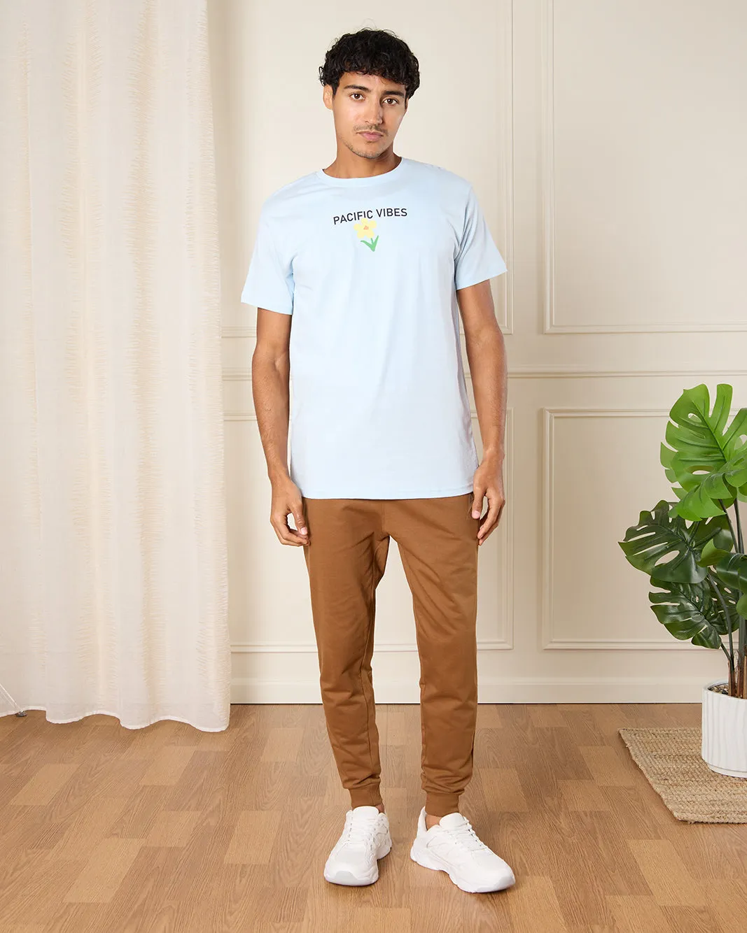 Men Blue Pacific Vibes Print T-Shirt sold by Redtag product image thumbnail 2