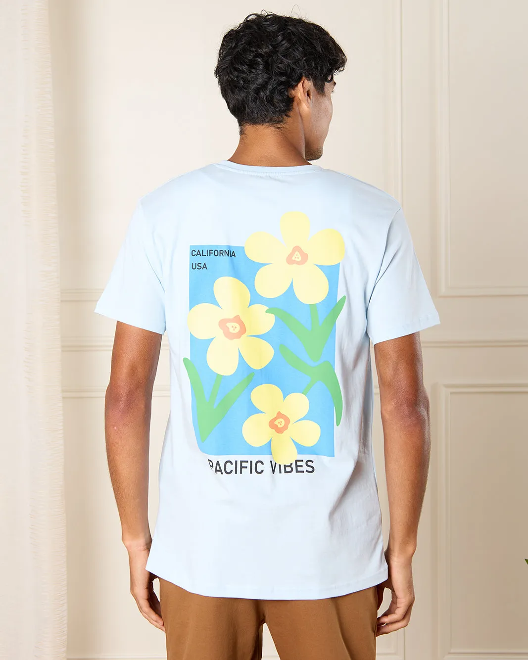 Men Blue Pacific Vibes Print T-Shirt sold by Redtag product image thumbnail 3