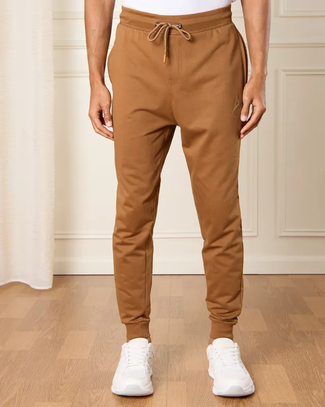 Men Brown Solid Active Pants sold by Redtag