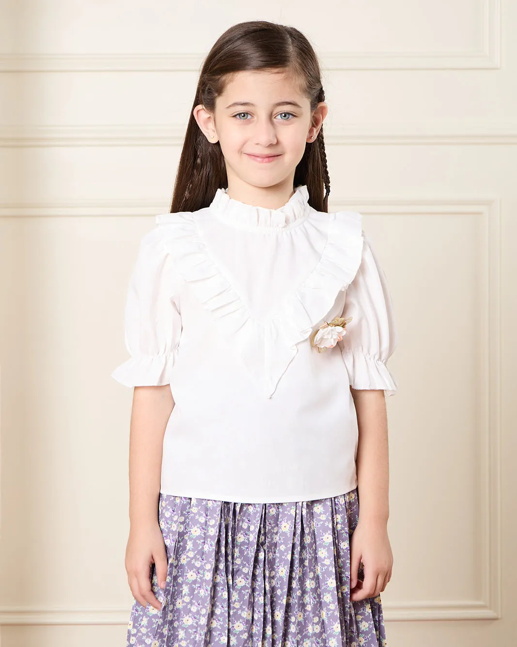 Girls White And Lilac Printed Casual Set (2 Piece) sold by Redtag product image thumbnail 2