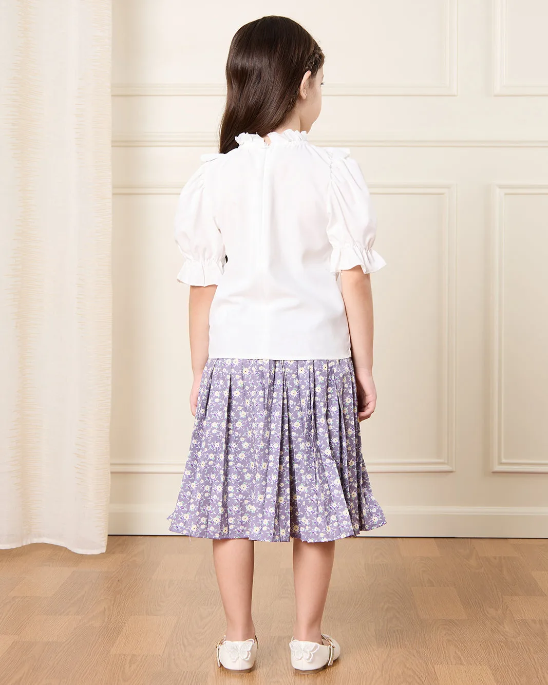 Girls White And Lilac Printed Casual Set (2 Piece) sold by Redtag product image thumbnail 4