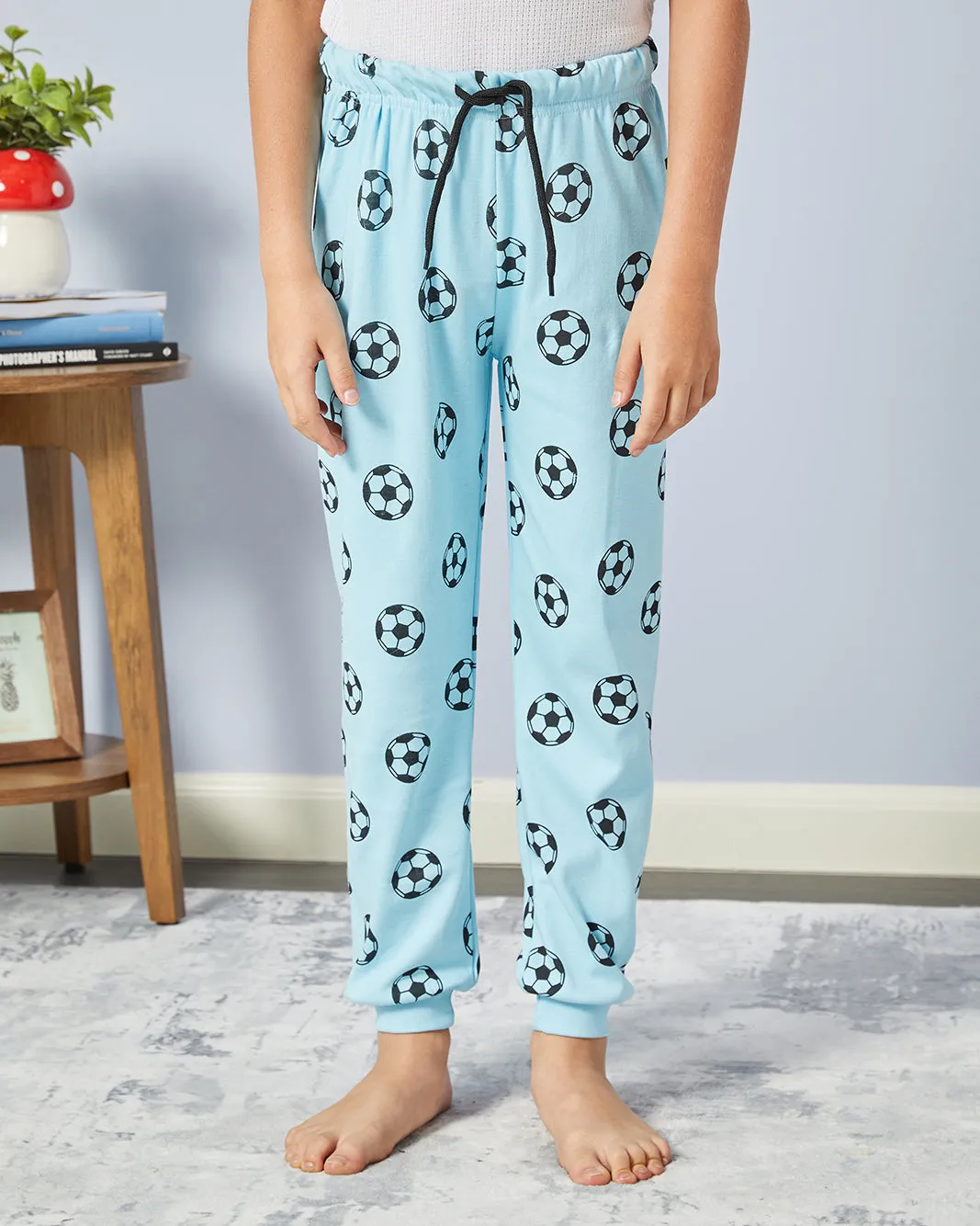 Boys Blue Football Print Pyjama Set (2 Piece) sold by Redtag product image thumbnail 3