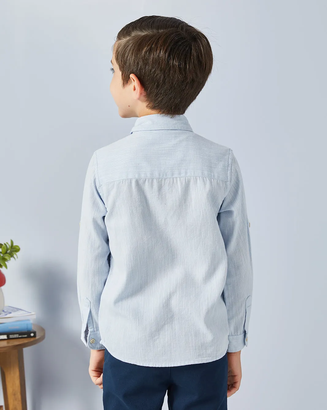 Boys Blue Collared Long Sleeve Shirt sold by Redtag product image thumbnail 3