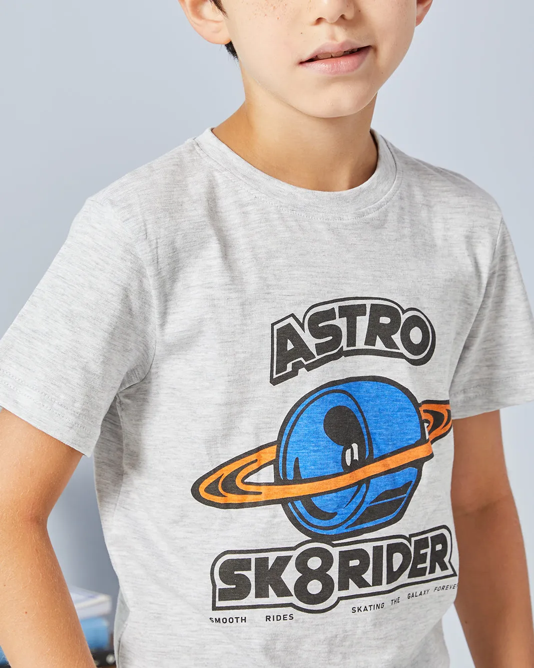 Boys Grey Astro Print T-Shirt sold by Redtag product image thumbnail 4