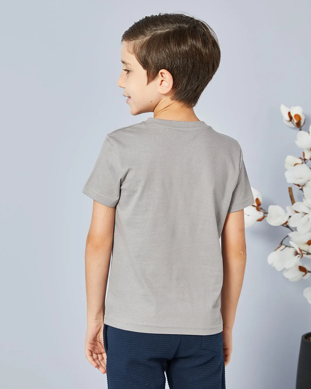 Boys Grey Football Print T-Shirt sold by Redtag product image thumbnail 3