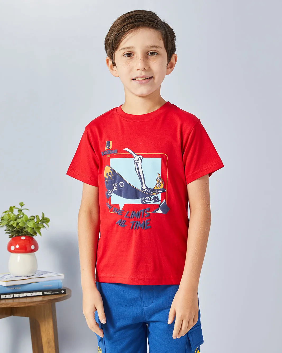 Boys Red Skate Print T-Shirt sold by Redtag