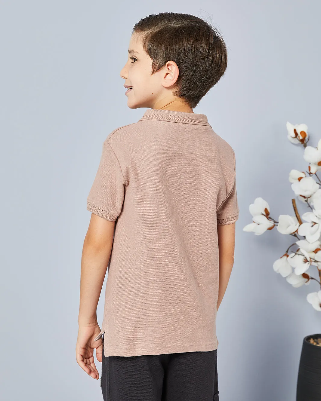 Boys Lilac Basic Tipping Polo Shirt sold by Redtag product image thumbnail 3