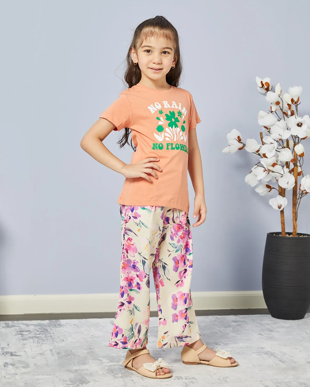 Girls Beige Printed Casual Trousers sold by Redtag product image thumbnail 2