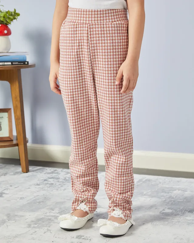 Girls Pink Printed Pants sold by Redtag