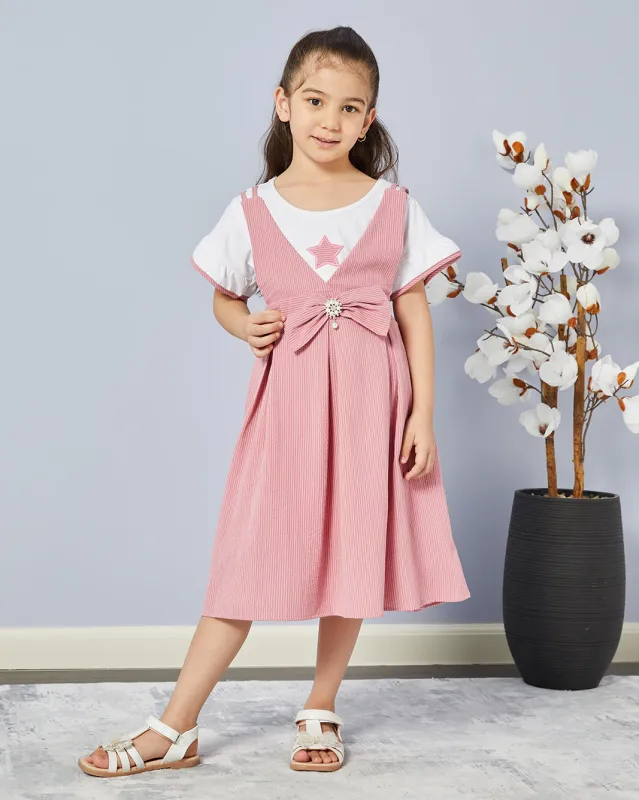 Girls Pink Embellished Dress sold by Redtag