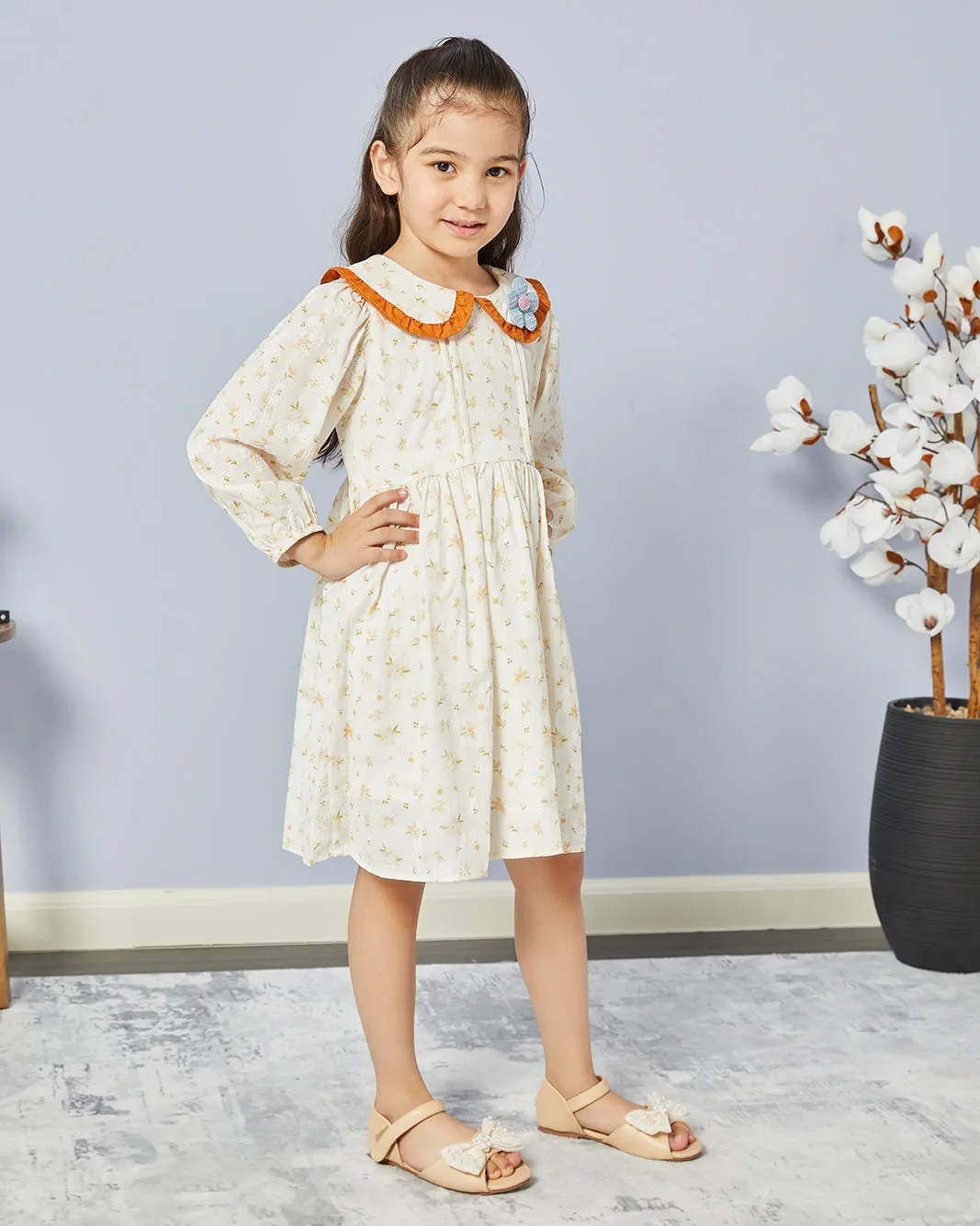 Girls Beige Embellished Dress sold by Redtag product image thumbnail 4