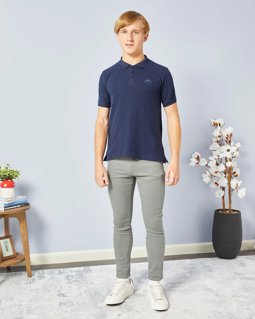 Senior Boys Navy Basic Polo Shirt sold by Redtag product image thumbnail 2